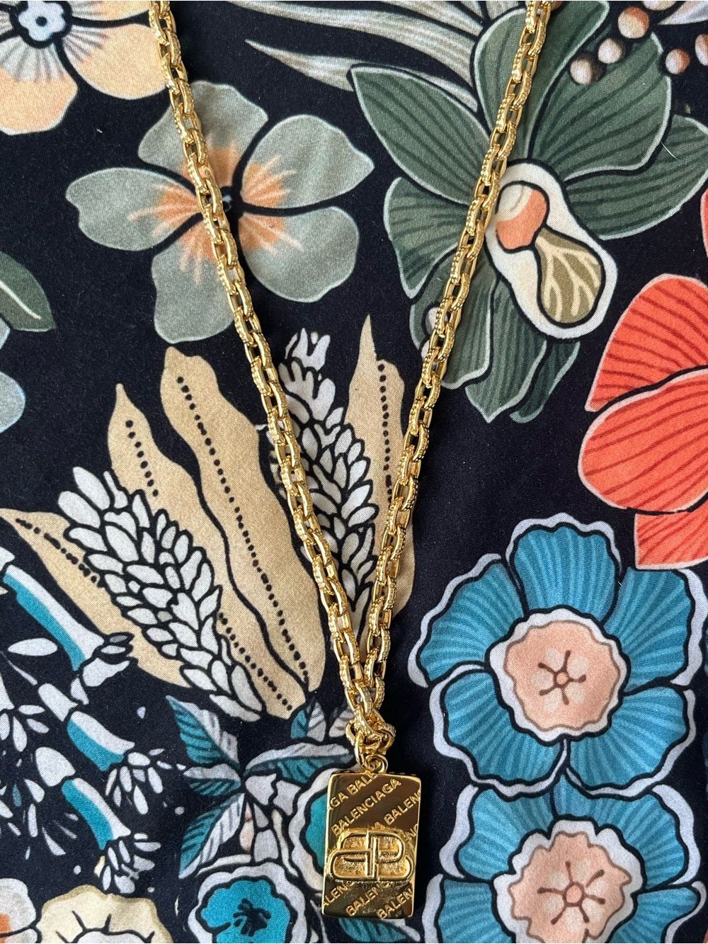 Balenciaga Gold Pendant Necklace 24” Custom Repurposed Charm Chain Read Desc - Picture 7 of 13